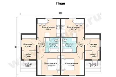 Проект дома на две семьи