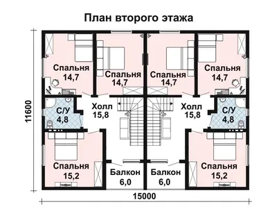 Типовой эскизный проект одноэтажного дома на две семьи | Курск |  Архитектурное бюро «Домой»