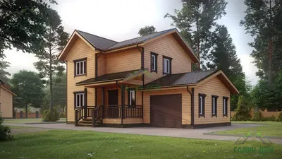 Гостевой дом с гаражом - Работа из галереи 3D Моделей