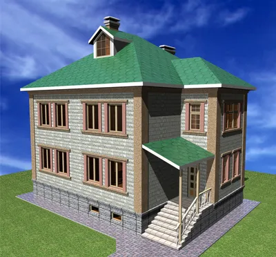 Проект двухэтажного дома с подвалом и гаражом Vg3037 в Киргизии