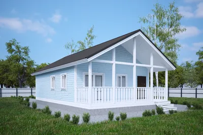 Проект: Одноэтажный дом из бруса с террасой. 72,3 м2 – цена, планировка,  комплектация