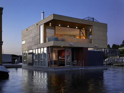 Проектирование хаусбота - чертеж плавучего дома на воде