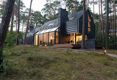 Великолепный проект современного дома в лесу