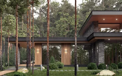 Частная архитектура \"Дом в сосновом лесу, 350 м2\" | Портал Люкс-Дизайн.RU
