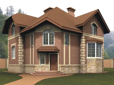 Проект дома из кирпича – фото фасадов, обзор архитектурных особенностей