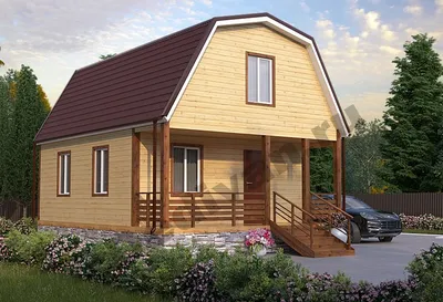 Проект мансардного дома на 3 спальни с гаражом | Курск | Архитектурное бюро  «Домой»