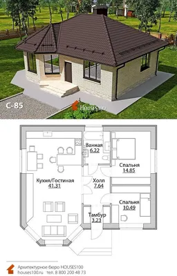 Проект двухэтажного дома с эркером и балконом Е-158 из пеноблоков по низкой  цене с фото, планировками и чертежами