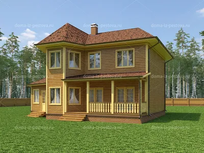 Готовый проект дома с эркером и террасой | Архитектурное бюро \"Беларх\" -  Авторские проекты планы домов и коттеджей