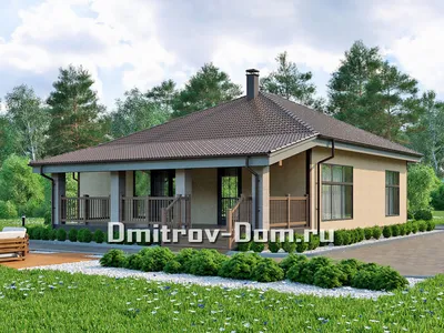 Проект одноэтажного дома «Эркер» с гаражом | Курск | Архитектурное бюро  «Домой»
