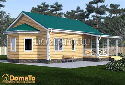 Rg3947 - Одноэтажный дом с эркером, гаражом и террасой в Казахстане