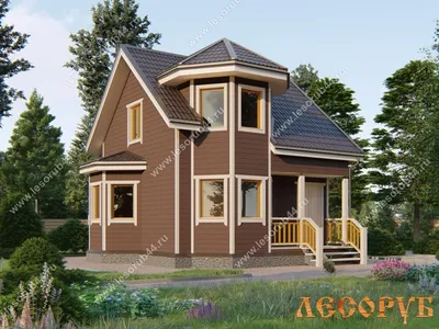 603A «Оптима» - проект красивого дома с мансардой, с эркером и с террасой:  цена | Купить готовый проект с фото и планировкой