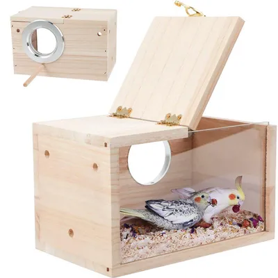 Деревянное птичье гнездо, окрашенный птичий домик, ящик для разведения,  украшение для открытого сада для попугая, попугая – лучшие товары в  онлайн-магазине Джум Гик