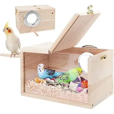 Подставка для попугаев прозрачный домик для птиц Клетка коробка для  разведения натурального дерева для попугаев | AliExpress