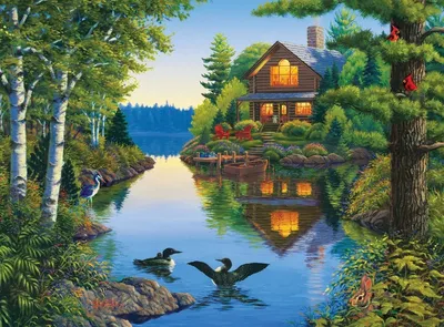 Лесной домик у озера в США - Блог \"Частная архитектура\"