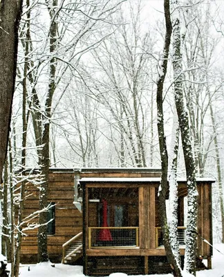 Сказочный домик в лесу снег фонари…» — создано в Шедевруме