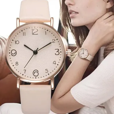 Купить Наручные часы Изысканные женские платья Бежевого цвета с простым  замком Аналоговые часы Relogio Feminino Montre Femme | Joom