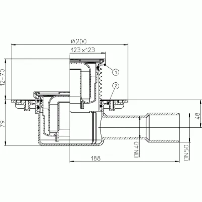 Поворотный душевой трап 500 мм VIEIR DL50-360 — купить в Москве