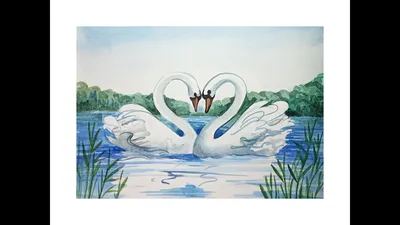 Картина на холсте \"Два лебедя\"