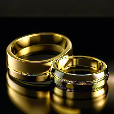 два обручальных кольца золотого цвета лежат на темном столе, красивые  образы обручальных колец, Hd фотография фото фон картинки и Фото для  бесплатной загрузки