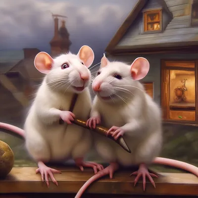 Две крысы держутся друг за друга …» — создано в Шедевруме