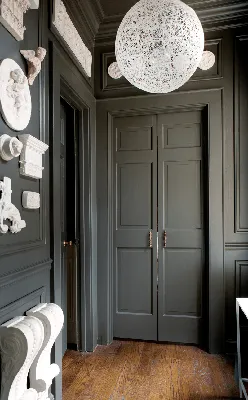 Серые межкомнатные двери, интерьер с дверями серого цвета