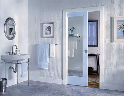 Шпонированная дверь в ванную комнату - Двери Покош