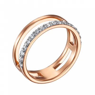 Купить двойное золотое кольцо нимфа с фианитами 000047767 в Zlato.ua