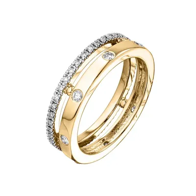 Стиль # 3593-R - Кольцо двойное с бриллиантом Принцесса из золота — купить  в Ювелирном магазине PIERRE