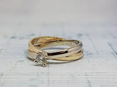 Золотое двойное кольцо (бриллианты) кб0161са - купить Золотое двойное кольцо  (бриллианты) кб0161са в Украине: Киев, Одессе, Харьков. Лучшие цены, отзывы  (кб0161са) - ювелирный магазин Оникс