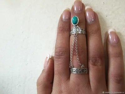 Серебряный двойное кольцо с бирюзой на весь палец купить в  интернет-магазине Ярмарка Мастеров по цене 2900 ₽ – PWEWSBY | Кольцо на  весь палец, Ереван - доставка по России