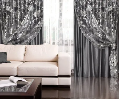 Двойные шторы в гостиную: идеи сочетания цветов и тканей