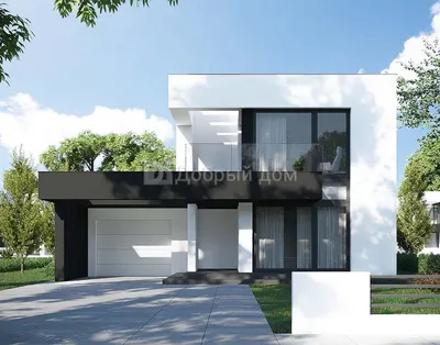 581A «Футура» - современный двухэтажный дом, с террасой и с плоской крышей,  в стиле минимализм: цена | Купить готовый проект с фото и планировкой