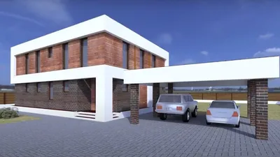 Двухэтажный дом с плоской крышей и панорамными окнами. ПРОЕКТ СОВРЕМЕННОГО  ДОМА с балконом и гаражом - YouTube