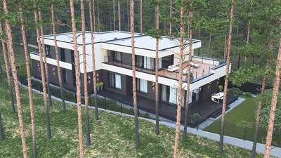 Проект двухэтажного дома с плоской кровлей Открытый купить в Минске на  Territoria.by