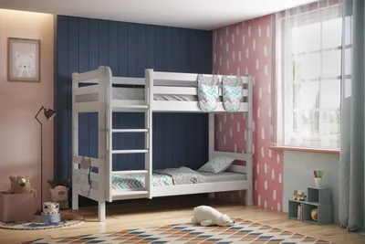 Двухъярусная кровать домик Городок - купить Кровати в Киеве и Украине, цены  на Кровати в интернет магазине детской мебели Bibu