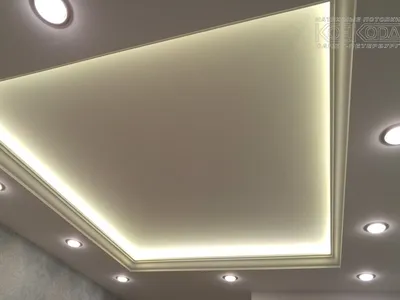 Двухуровневый потолок из гипсокартона с подсветкой (23 фото, видео)