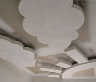 Двухъярусный потолок из гипсокартона фото фото