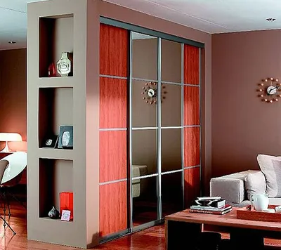 Шкаф перегородка для разделения комнаты: двухсторонний, купе и другие, фото  идей