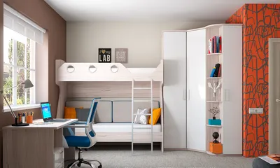 Купить двухъярусную кровать Монтана 2 | Двухъярусные кровати | Детская  мебель | Интернет-магазин мебели Стульчик