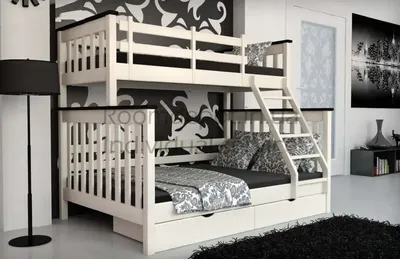 Современные двухъярусные кровати с рамой из массива дерева, трехъярусные  кровати, серые, прочные, домашняя мебель | AliExpress