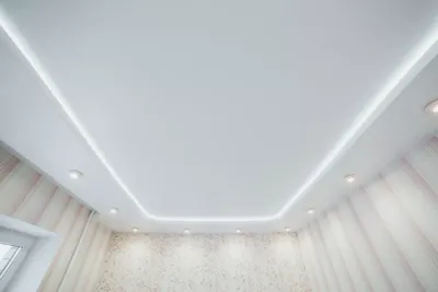 Двухуровневые натяжные потолки с подсветкой - цена в Москве