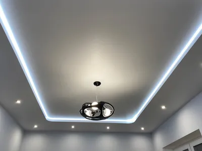 Двухуровневые натяжные потолки с подсветкой в Москве | Купить двухуровневый  натяжной потолок с подсветкой