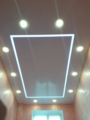 Белый двухуровневый матовый натяжной потолок | Портфолио Res-Проект