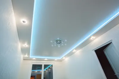 Двухуровневый потолок с подсветкой и французским карнизом - YouTube