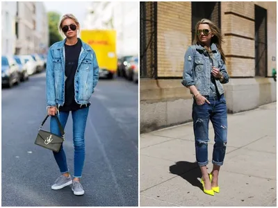 12 актуальных примеров с чем носить черную джинсовую куртку | Куртка, Джинсовая  куртка, Мода