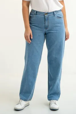 Голубые джинсы для полных женщин – купить в интернет-магазине «L'Marka»