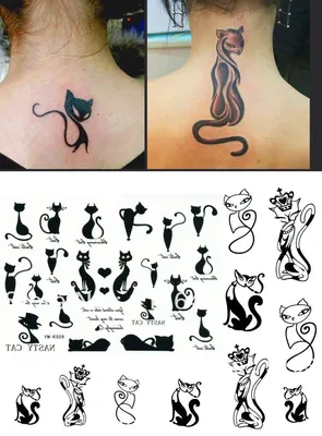 Тату-наклейка водостойкая на пол руки, временная тату-наклейка, красочная Египетская  кошка, черная змея, искусственная тату большого размера для мужчин и женщин  | AliExpress
