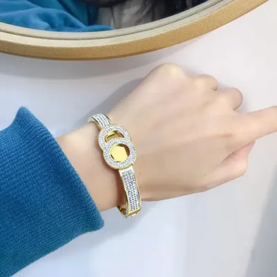 Популярные Роскошные Браслеты Отобранные Моды Gold Bangle 18K Золотые  Украшения Аксессуары Женские Эксклюзивные Вечеринки Wedd316z От 1 972 руб.  | DHgate