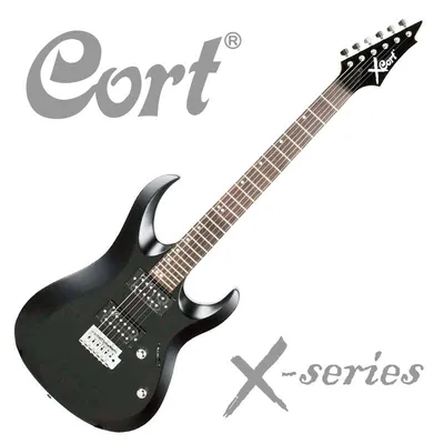 CORT X-1 BKS Электрогитара, 24 лада, H-H, чёрный сатин купить в  интернет-магазине 3tone.me