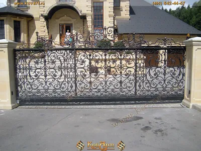 Элитные кованые ворота с калиткой, код: 01019 (ID#5395353), цена: 7200 ₴,  купить на Prom.ua